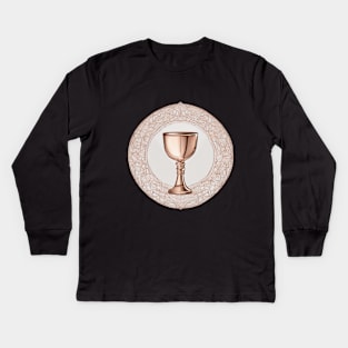 Chalice Rose Gold Shadow Silhouette Anime Style Collection No. 333 Kids Long Sleeve T-Shirt